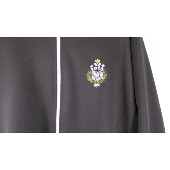 Tenth NYC Track Jacket Size Men Medium Black Full Zip Logo Lightweight Y2K Retro - Picture 3 of 7